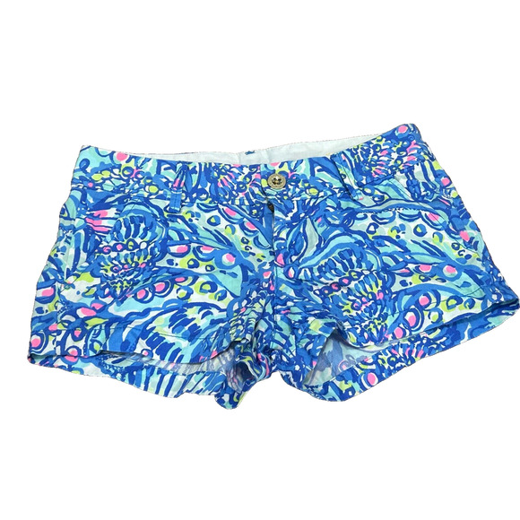Lilly Pulitzer Women's Multicolor Floral Medium Wash The Walsh Shorts Size 0 - Picture 4 of 12